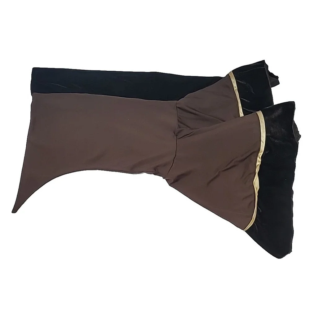 Brown W/Gold Hooded Cowl Cloak Medieval Grim Cosplay/Halloween Costumes One Size